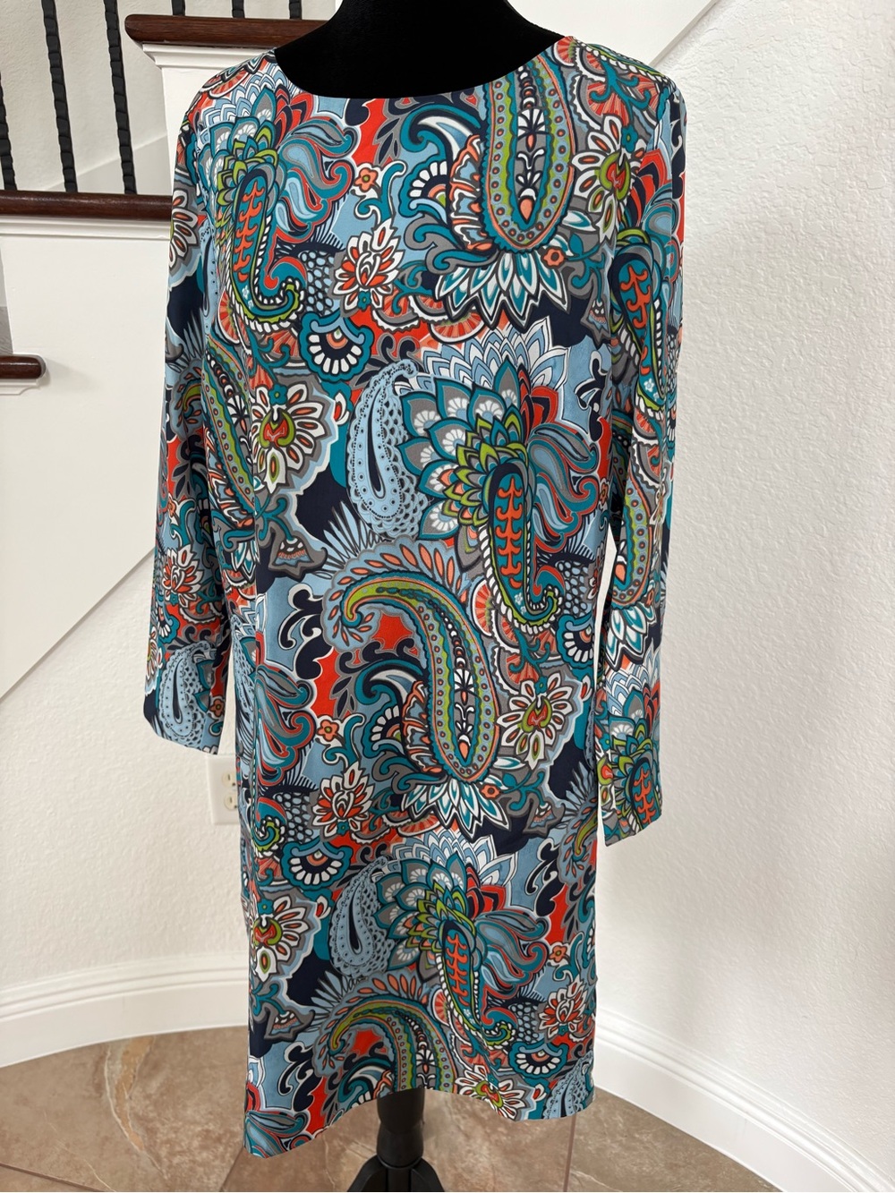 J. Crew Teal Multi Paisley Shift Dress